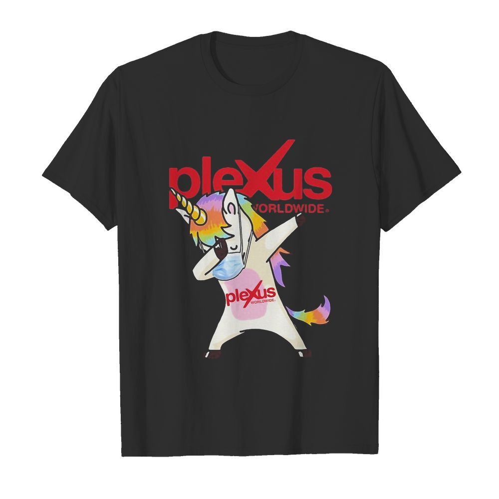 Unicorn mask dabbing plexus worldwide shirt