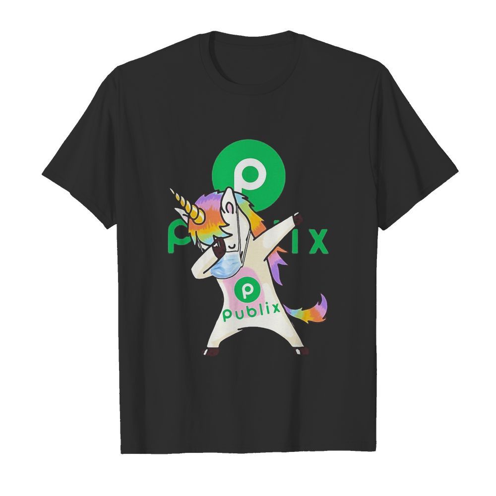 Unicorn mask dabbing publix logo shirt