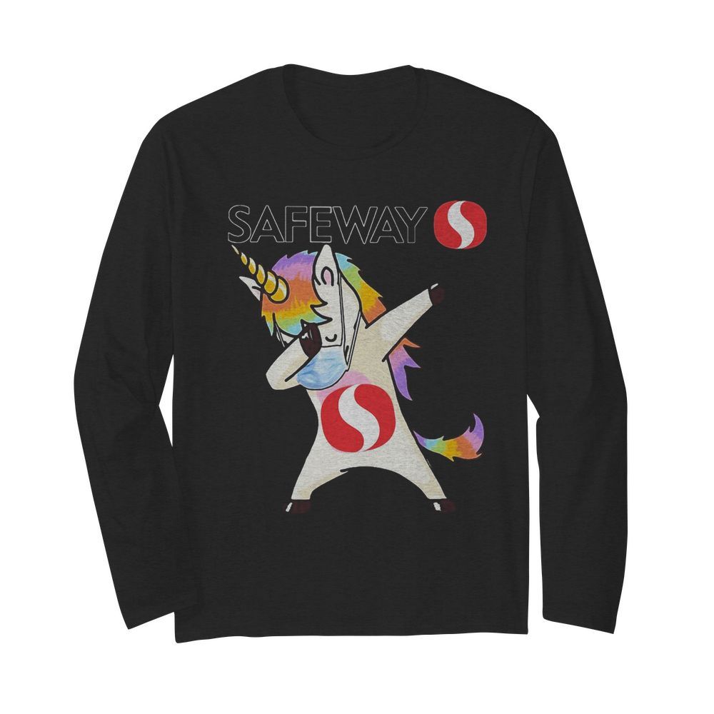 Unicorn mask dabbing safeway logo  Long Sleeved T-shirt 