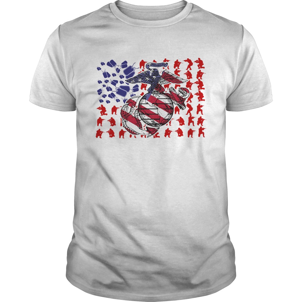 United States Marine Corps American flag veteran Independence Day shirt