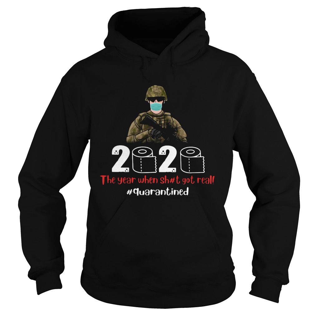 Veteran mask 2020 the year when shit got real quarantined toilet paper covid19  Hoodie