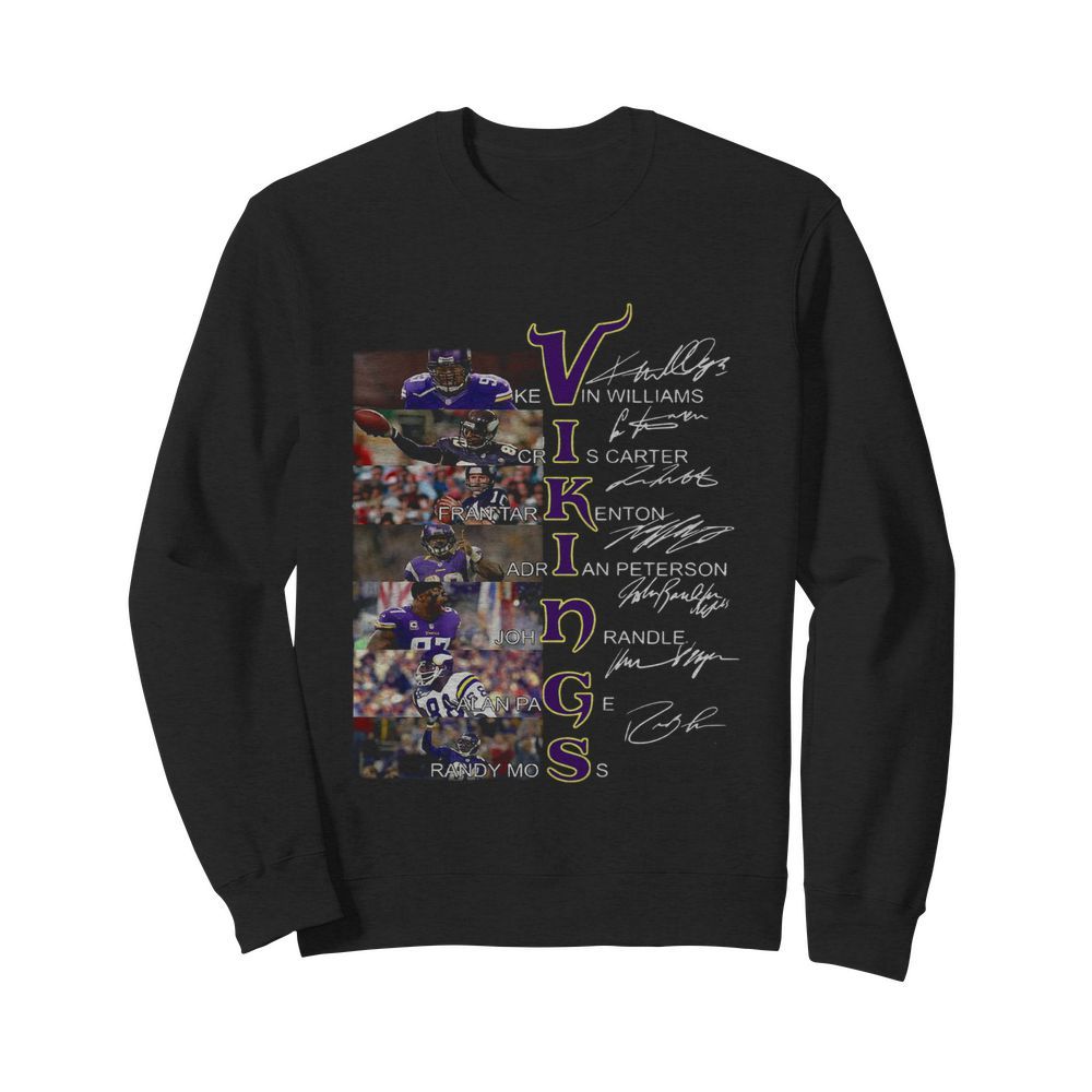 Viking Kevin Williams Cris Carter Fran Tarkenton Signatures  Unisex Sweatshirt