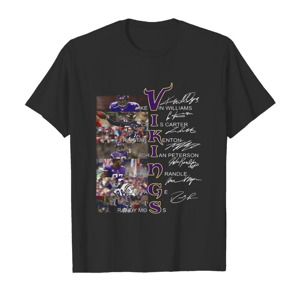 Viking Kevin Williams Cris Carter Fran Tarkenton Signatures  Classic Men's T-shirt