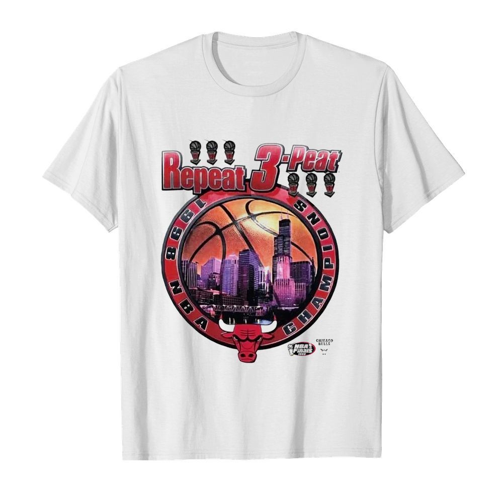 Vintage Chicago Bulls 1998 NBA Champions Repeat 3-Peat Michael Jordan  Classic Men's T-shirt