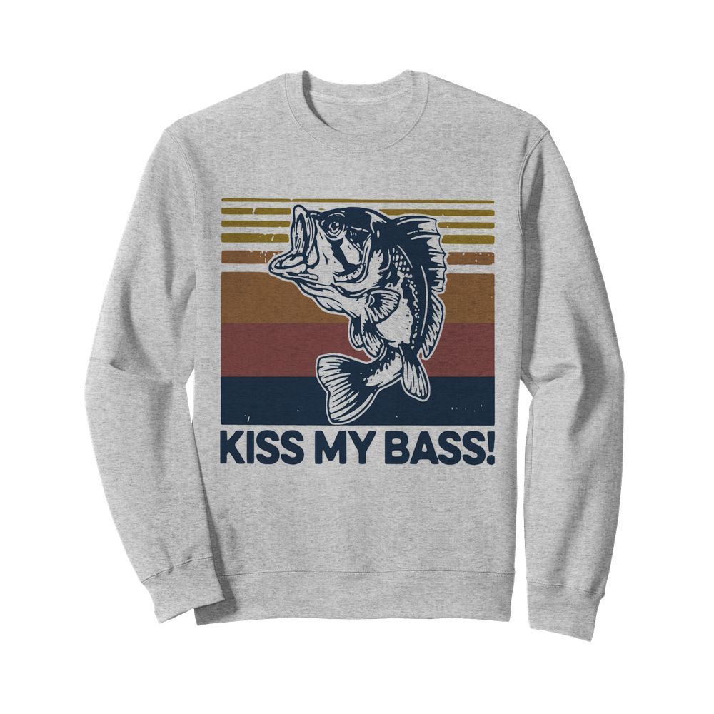 Vintage Fish Kiss My Bass  Unisex Sweatshirt