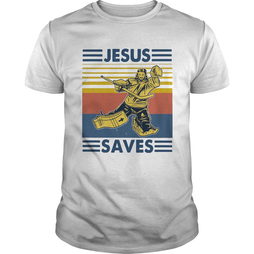 Vintage Hockey Jesus Save  Unisex