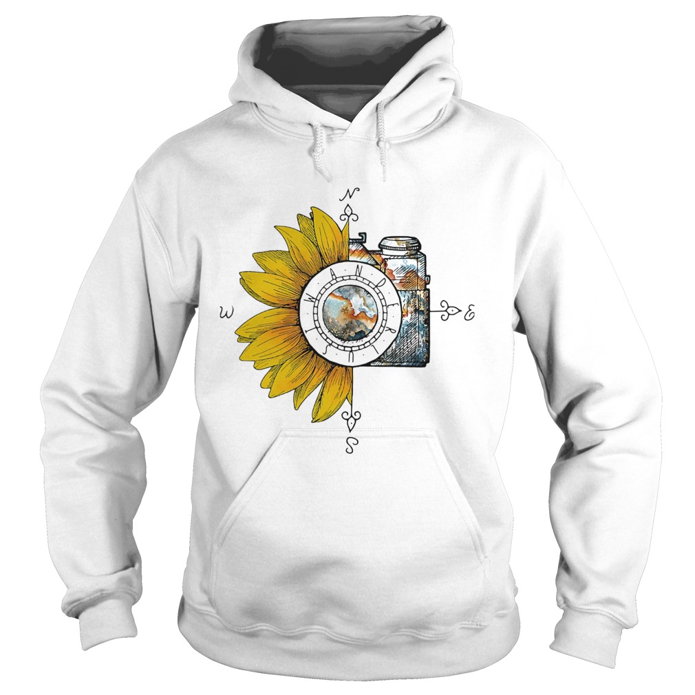 Wanderlust sunflower camera photography art  Hoodie