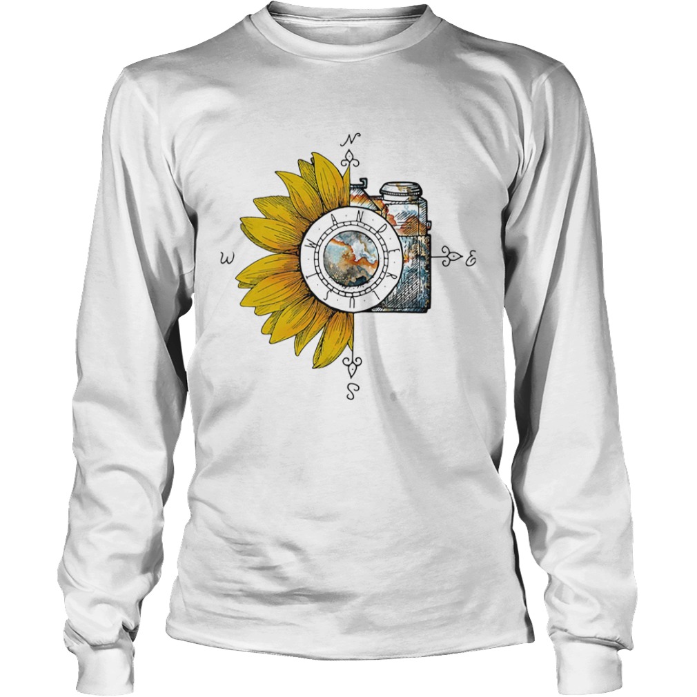 Wanderlust sunflower camera photography art  Long Sleeve