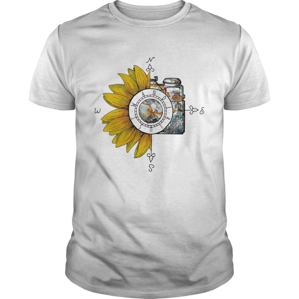 Wanderlust sunflower camera photography art  Unisex