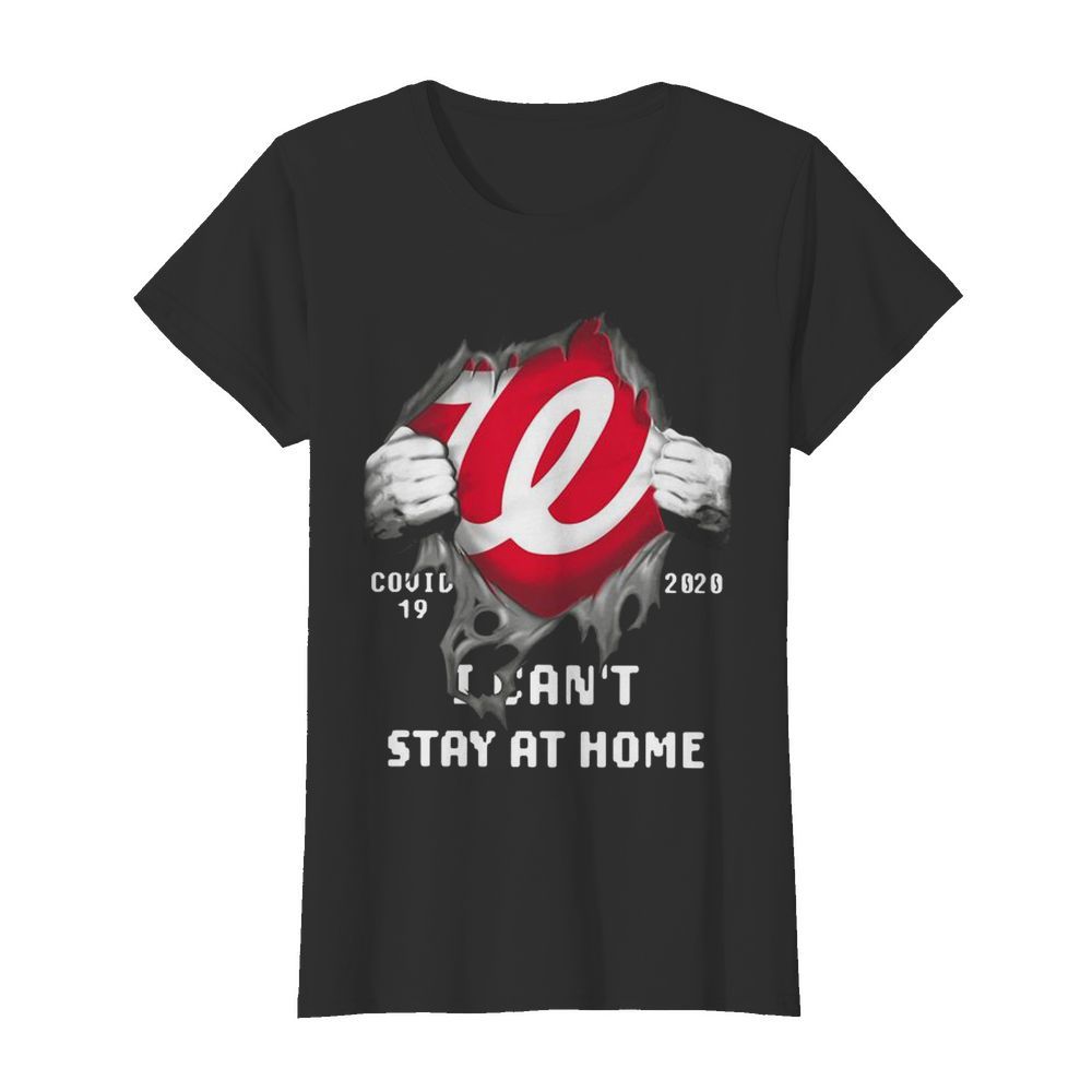 Washington Nationals Inside Me Covid-19 2020 I Can’t Stay At Home  Classic Women's T-shirt