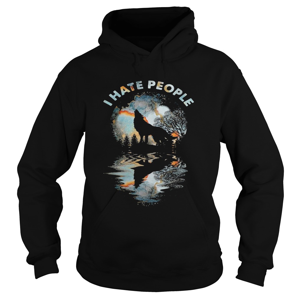 Wolf I hate people mirror  Hoodie