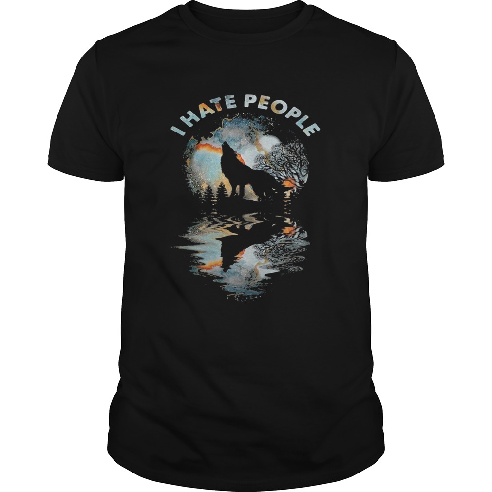 Wolf I hate people mirror  Unisex