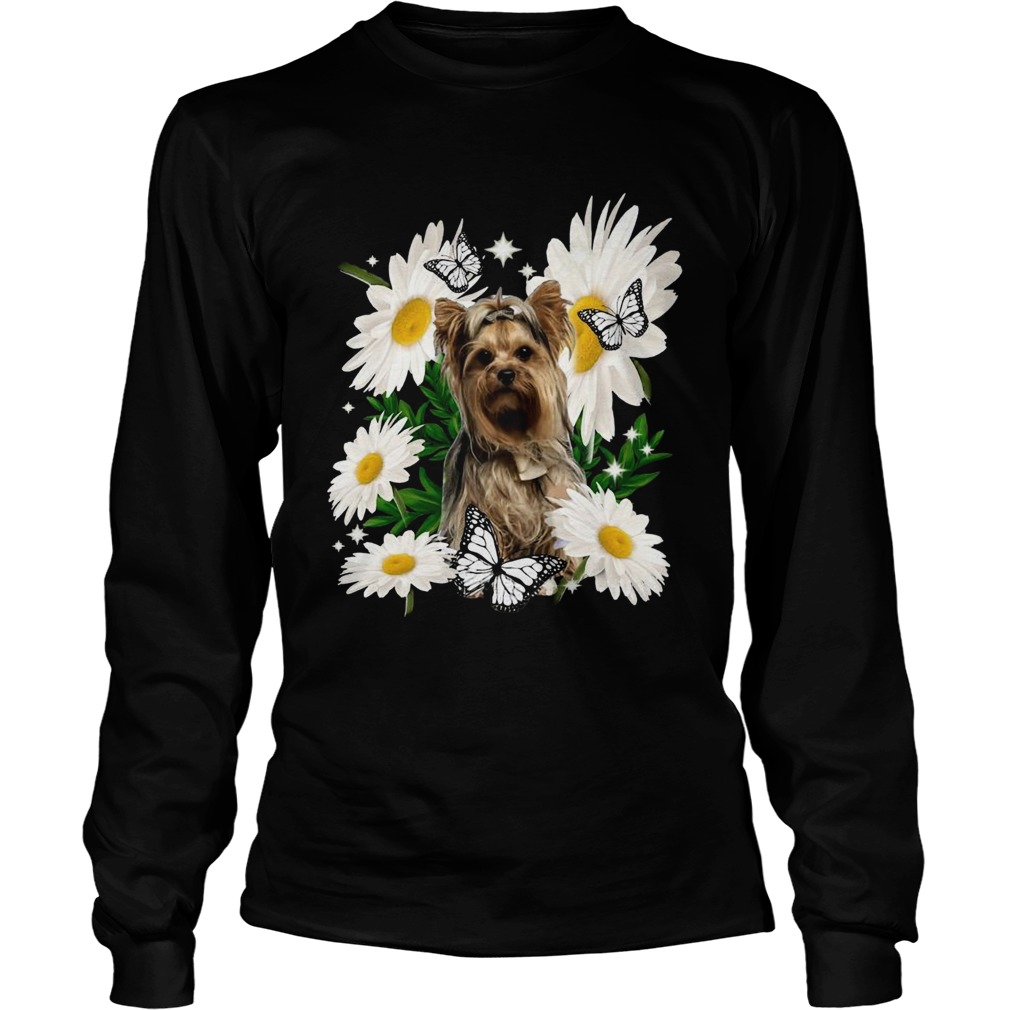 Yorkshire Terrier Dog Daisy Flower Classic  Long Sleeve