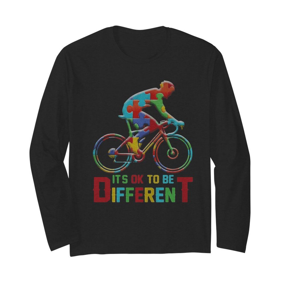 bicycle autism it’s ok to be different  Long Sleeved T-shirt 