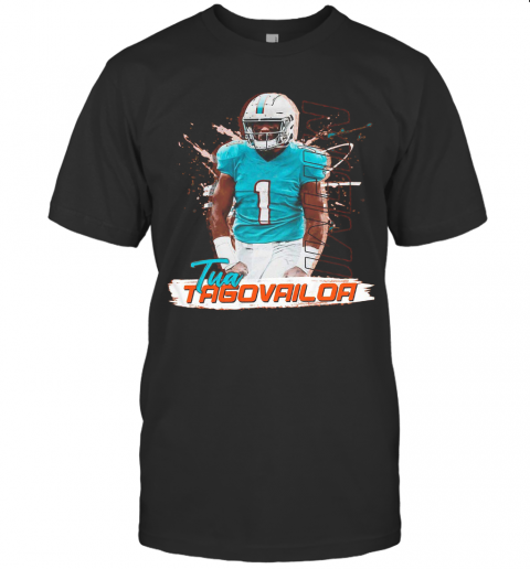 1 Tua Tagovailoa Miami Dolphins Football T-Shirt