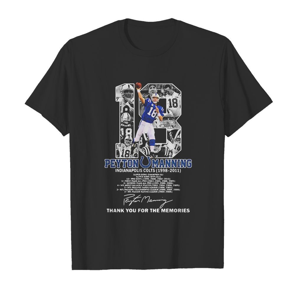 18 Peyton Manning thank you for the memories signature shirt