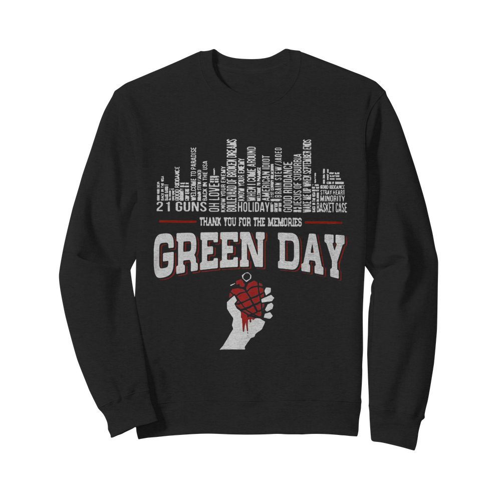 21 Guns Holiday Thank You For The Memories Green Day  Unisex Sweatshirt