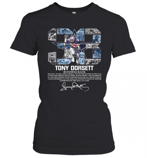 33 Tony Dorsett Running Back Signature T-Shirt Classic Women's T-shirt