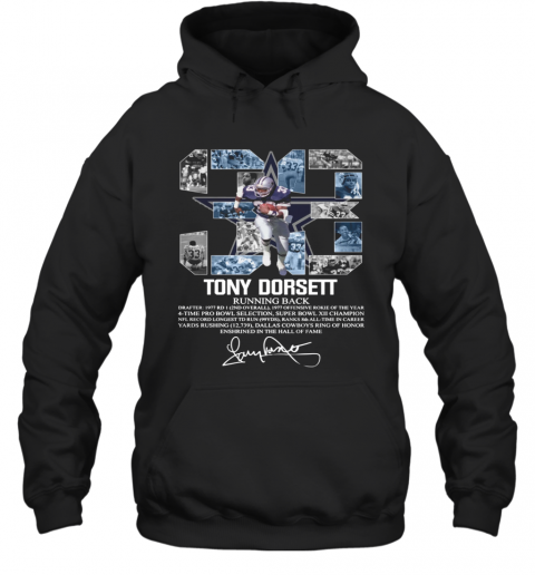 33 Tony Dorsett Running Back Signature T-Shirt Unisex Hoodie