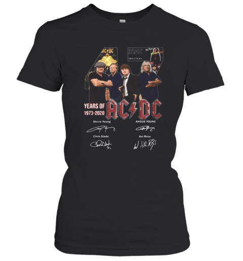 47 Years Of 1973 2020 Acdc Signatures T-Shirt Classic Women's T-shirt