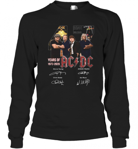 47 Years Of 1973 2020 Acdc Signatures T-Shirt Long Sleeved T-shirt 