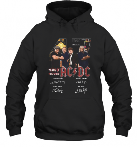 47 Years Of 1973 2020 Acdc Signatures T-Shirt Unisex Hoodie