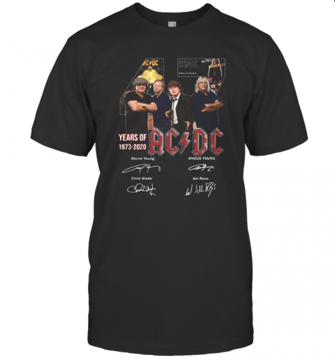 47 Years Of 1973 2020 Acdc Signatures T-Shirt Classic Men's T-shirt