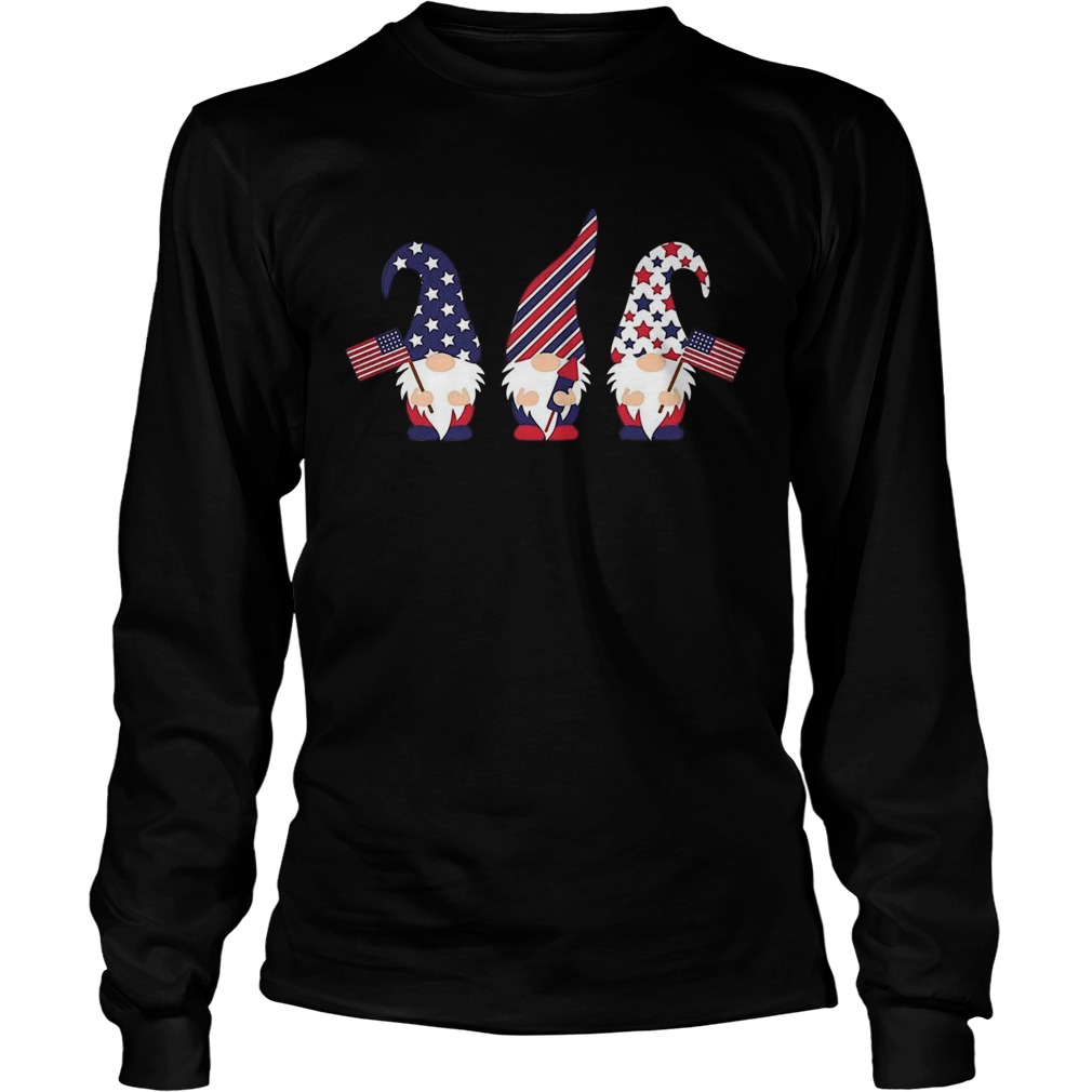 4th Of July Gnome American Flag  Long Sleeve