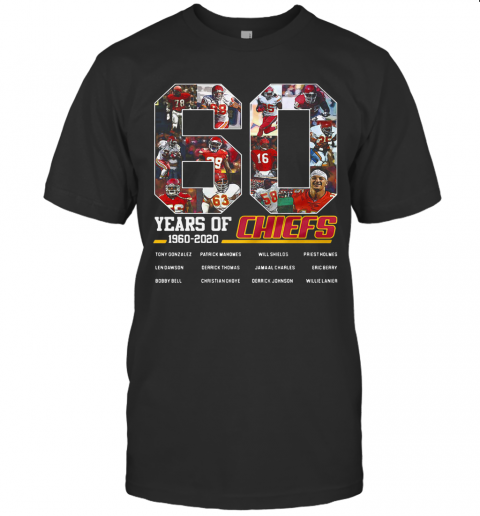 60 Years Of 1960 2020 Kansas City Chiefs Football Players T-Shirt