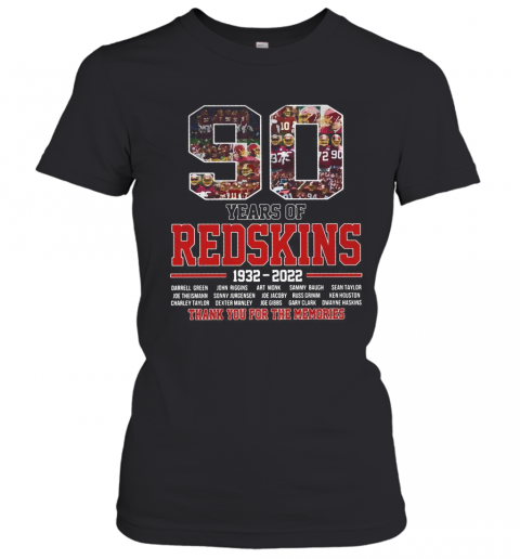 90 Years Of Washington Redskins 1932 2022 Thank You For The Memories T-Shirt Classic Women's T-shirt