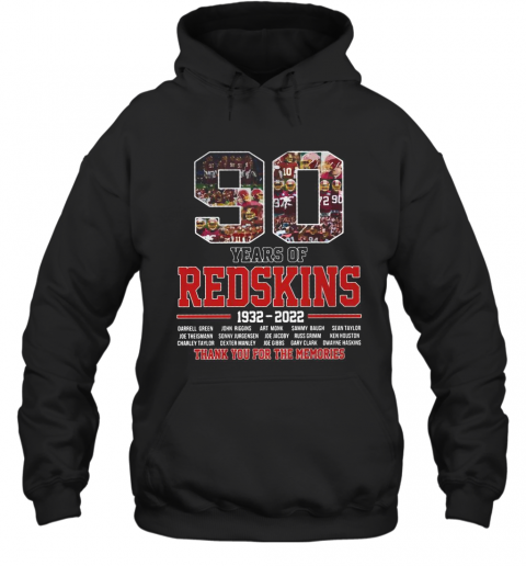 90 Years Of Washington Redskins 1932 2022 Thank You For The Memories T-Shirt Unisex Hoodie