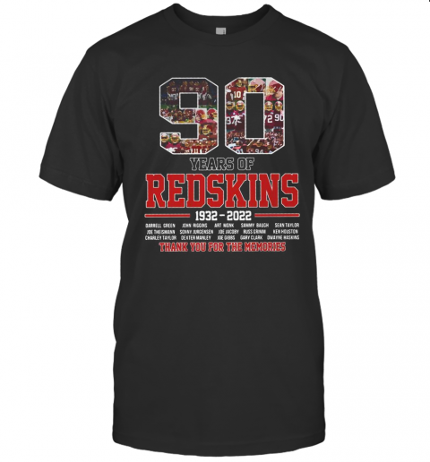 90 Years Of Washington Redskins 1932 2022 Thank You For The Memories T-Shirt Classic Men's T-shirt