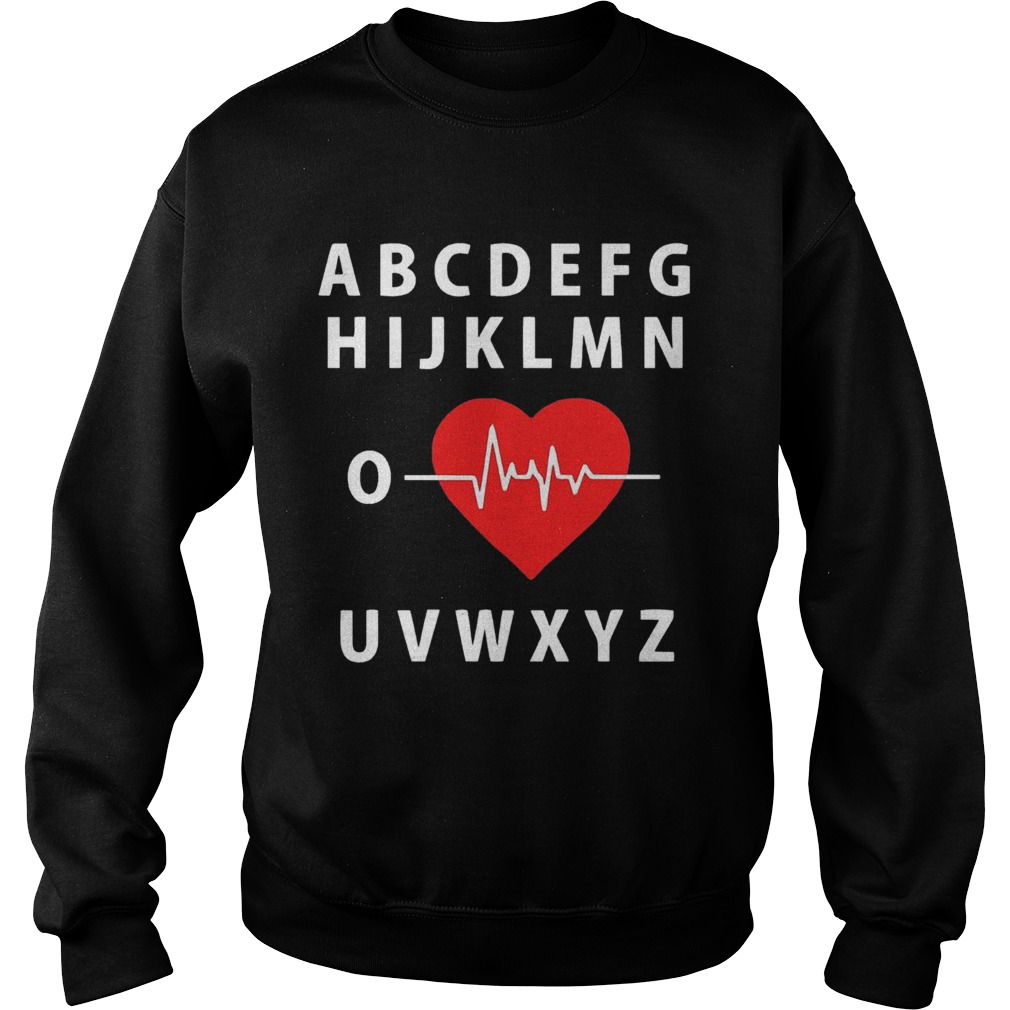 A B C D E F G H Love Heart Heartbeat  Sweatshirt