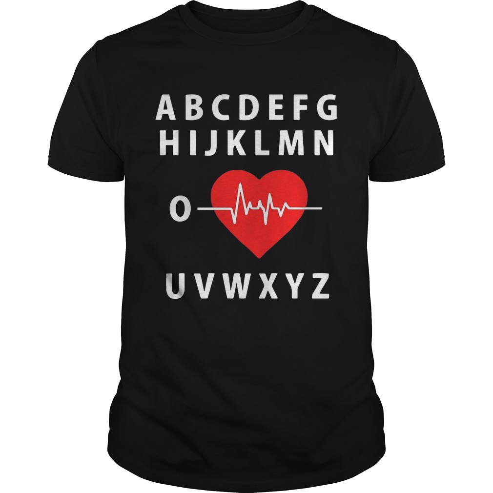 A B C D E F G H Love Heart Heartbeat  Unisex