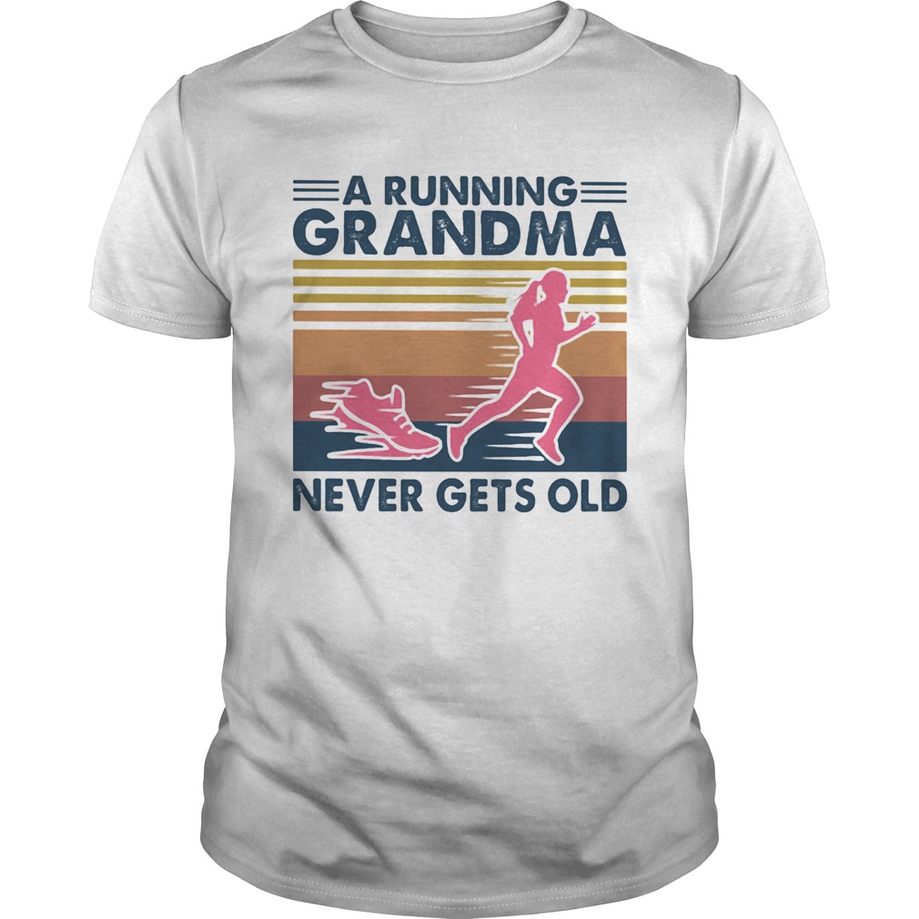 A running grandma never gets old vintage retro shirt