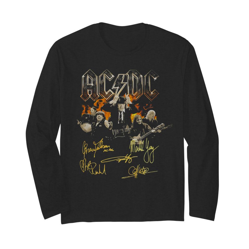 Acdc band members signatures  Long Sleeved T-shirt 