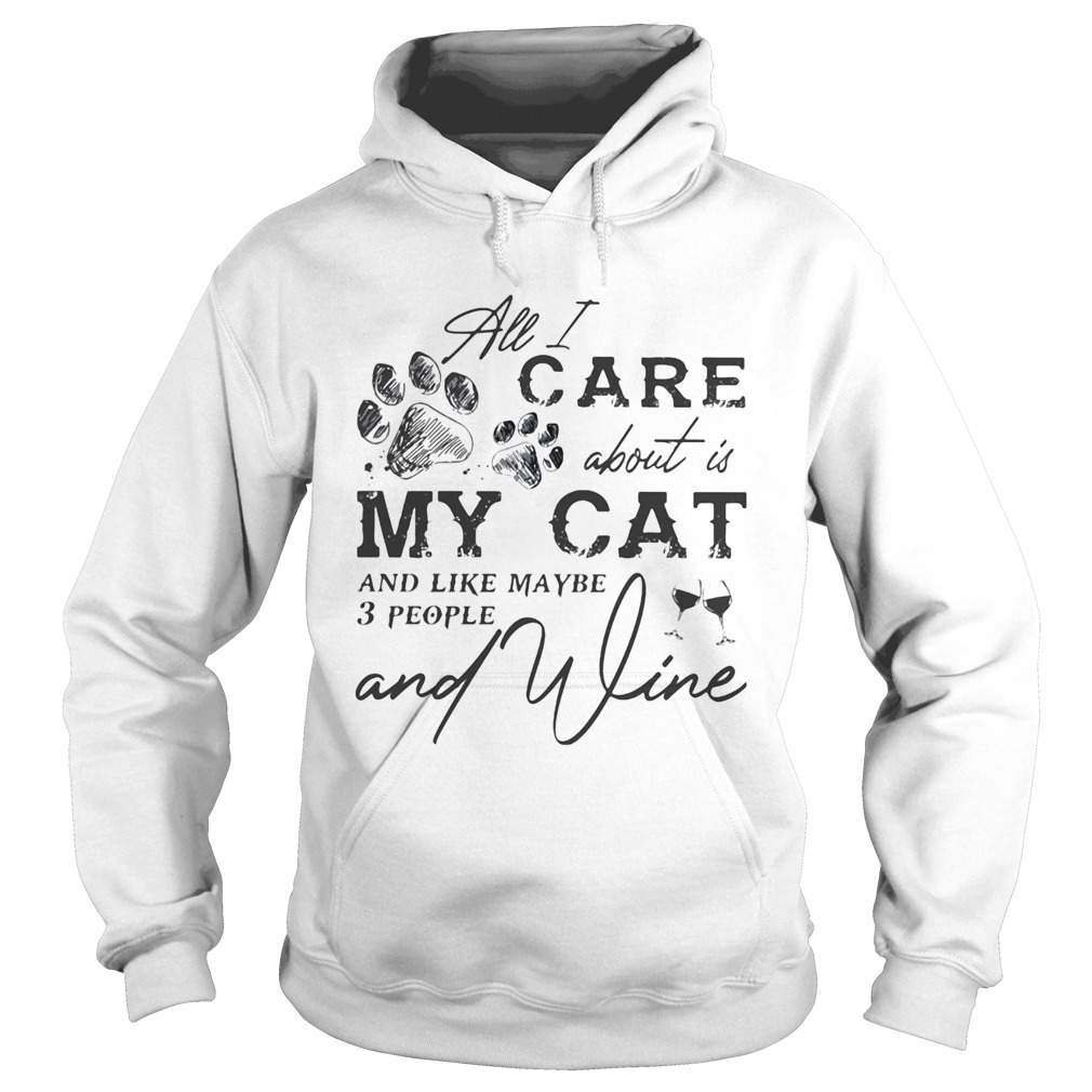 All I care about is my cat and like maybe 3 people and wine  Hoodie