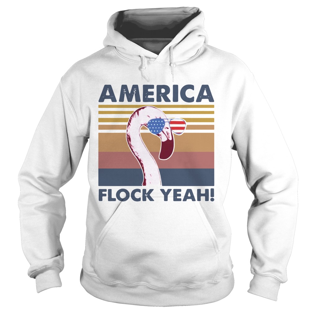 America Flock Yeah Flamingo Vintage  Hoodie