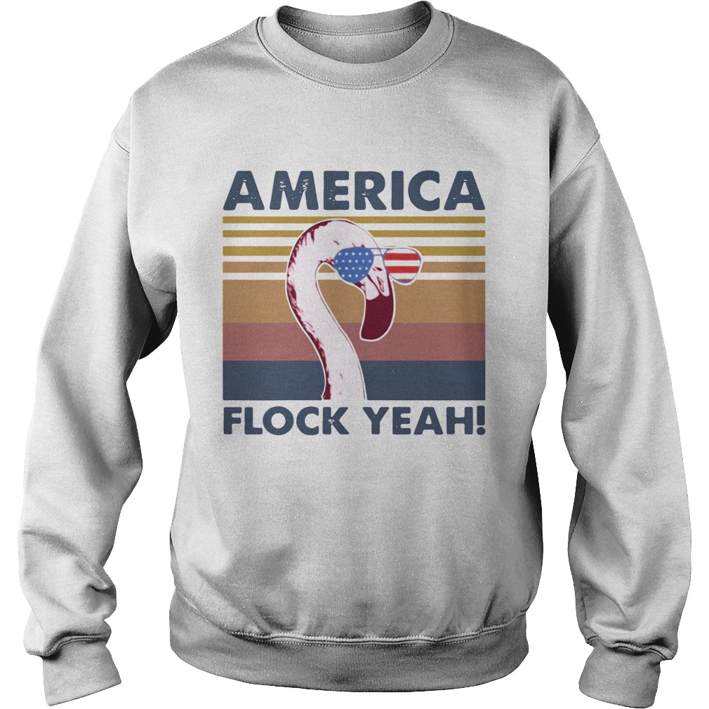 America Flock Yeah Flamingo Vintage  Sweatshirt