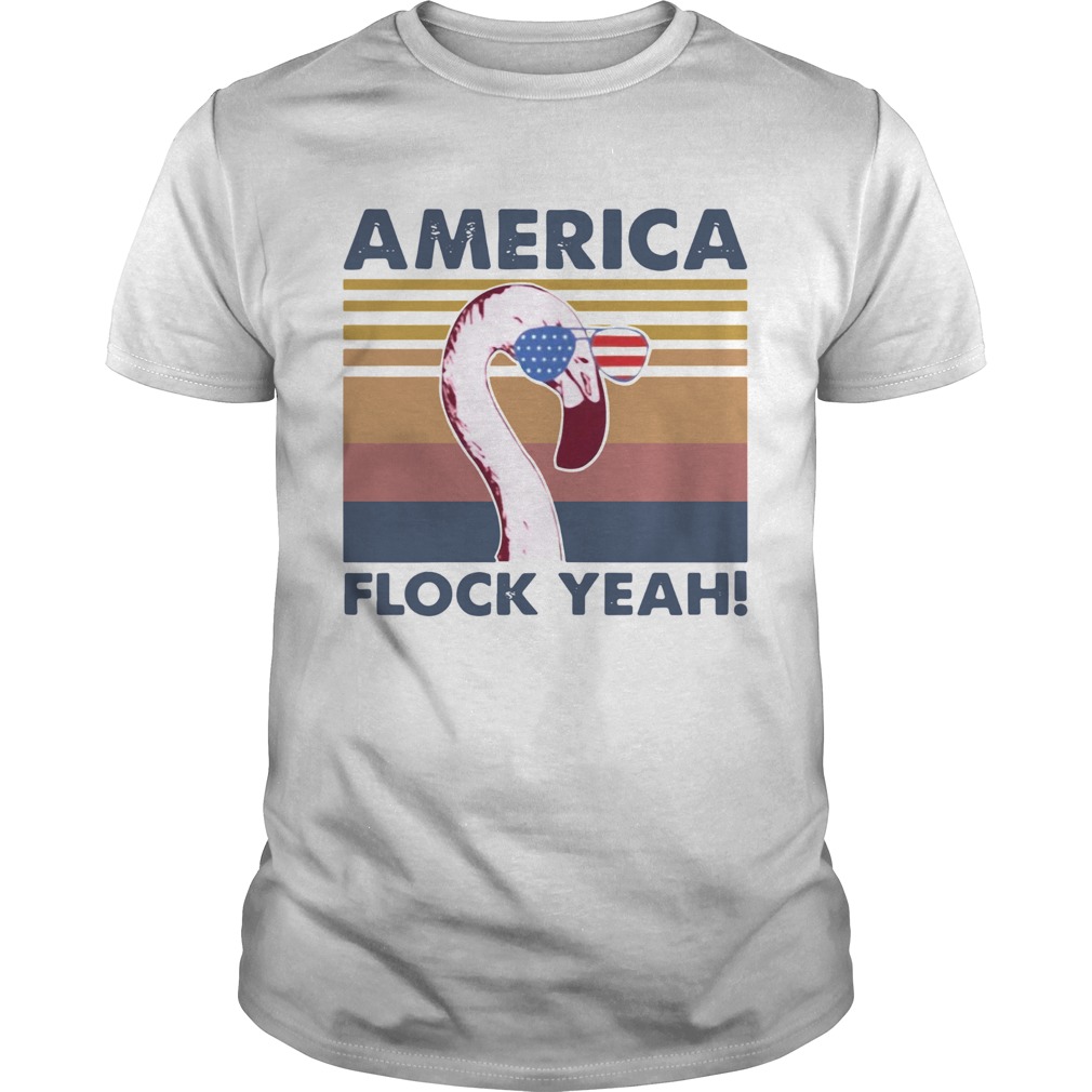 America Flock Yeah Flamingo Vintage  Unisex