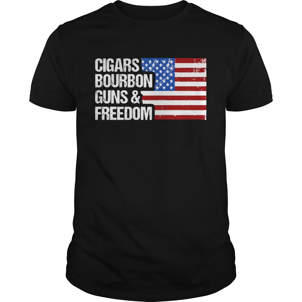 American Flag Cigars Bourbon Guns And Freedom shirt