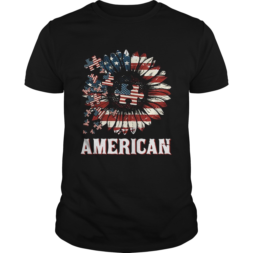 Autism America Sunflower 4th July Shirt Boho America shirt