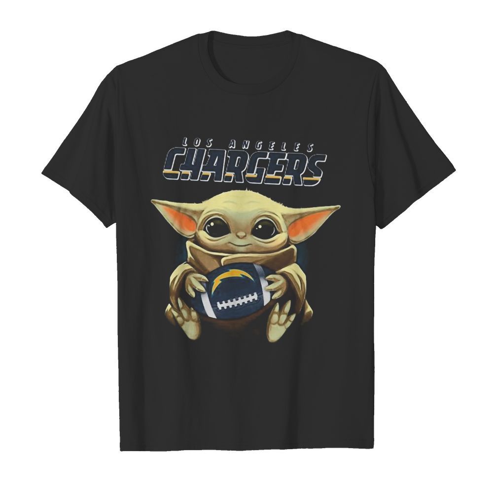 Baby Yoda hug Los Angeles Chargers shirt