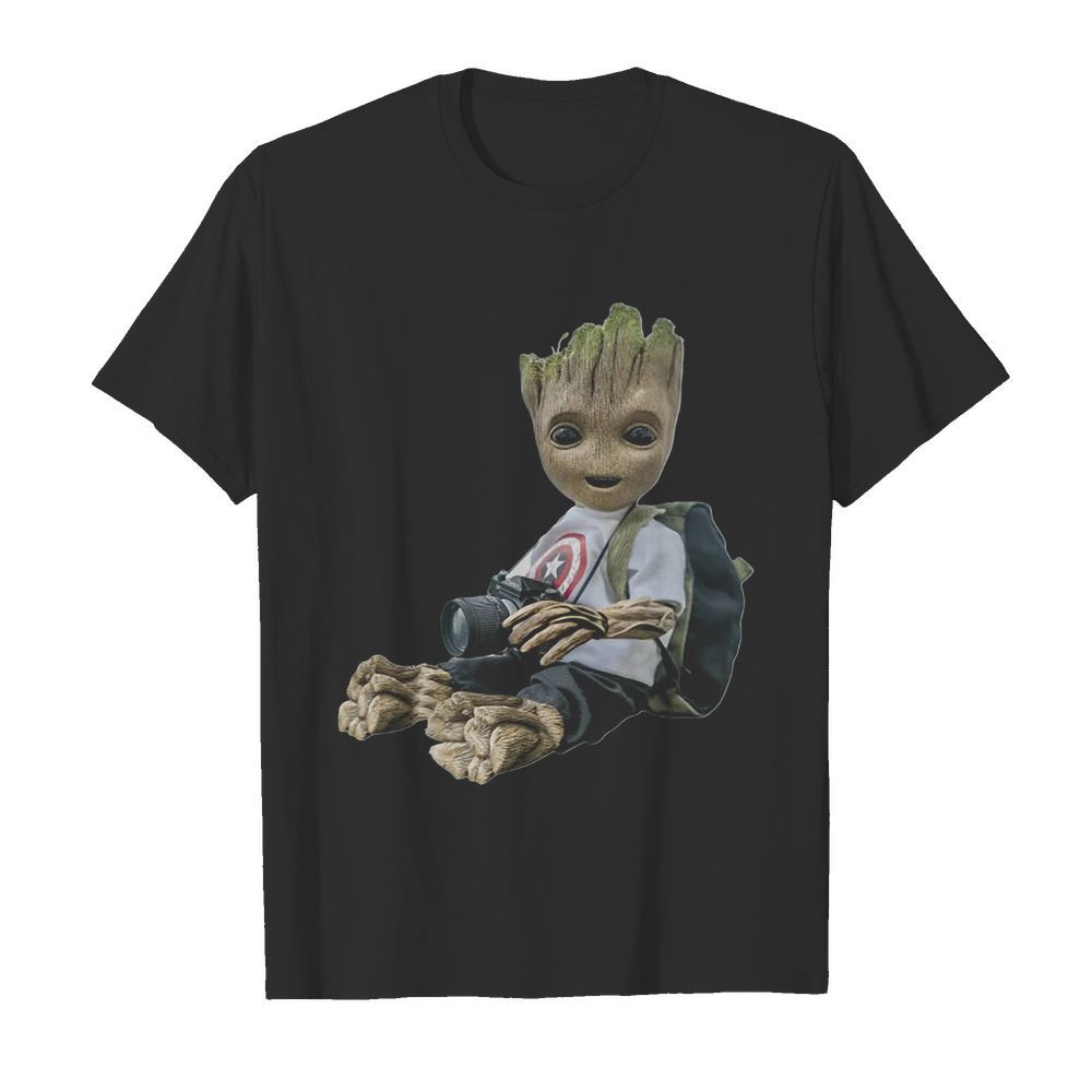 Baby groot photography captain america shirt