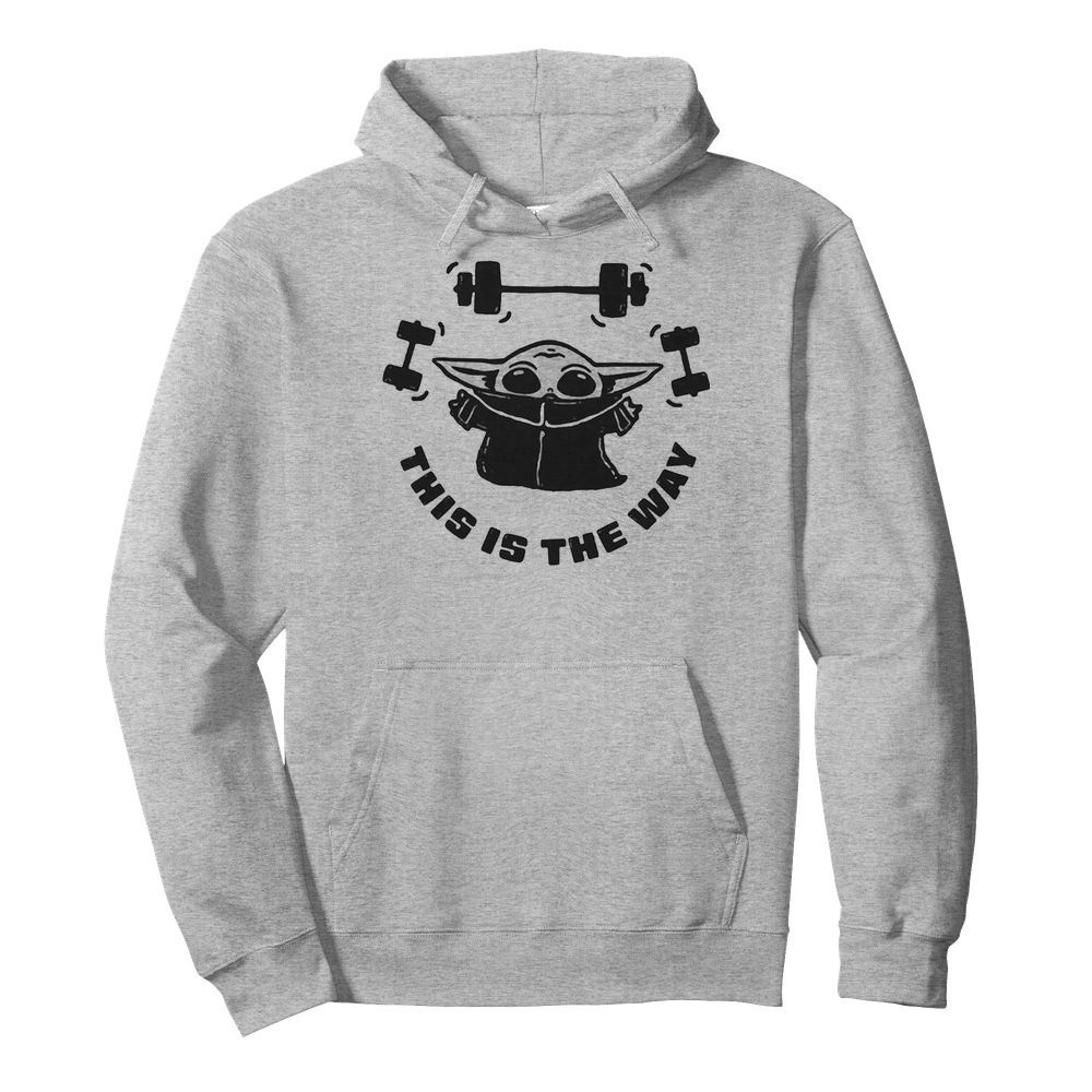 Baby yoda weightlifting this is the way  Unisex Hoodie