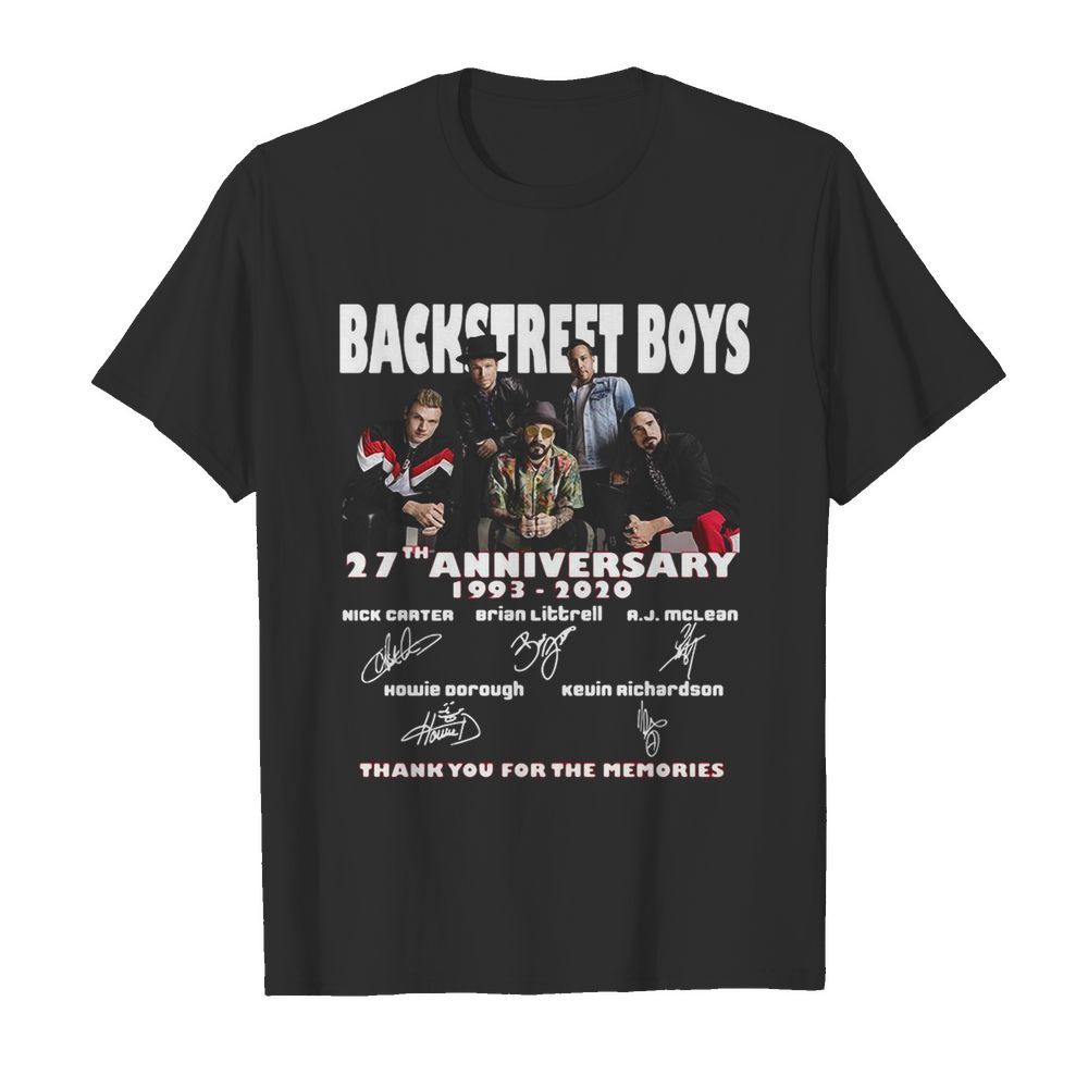 Backstreet Boys 27th Anniversary Thank You For The Memories Signatures shirt