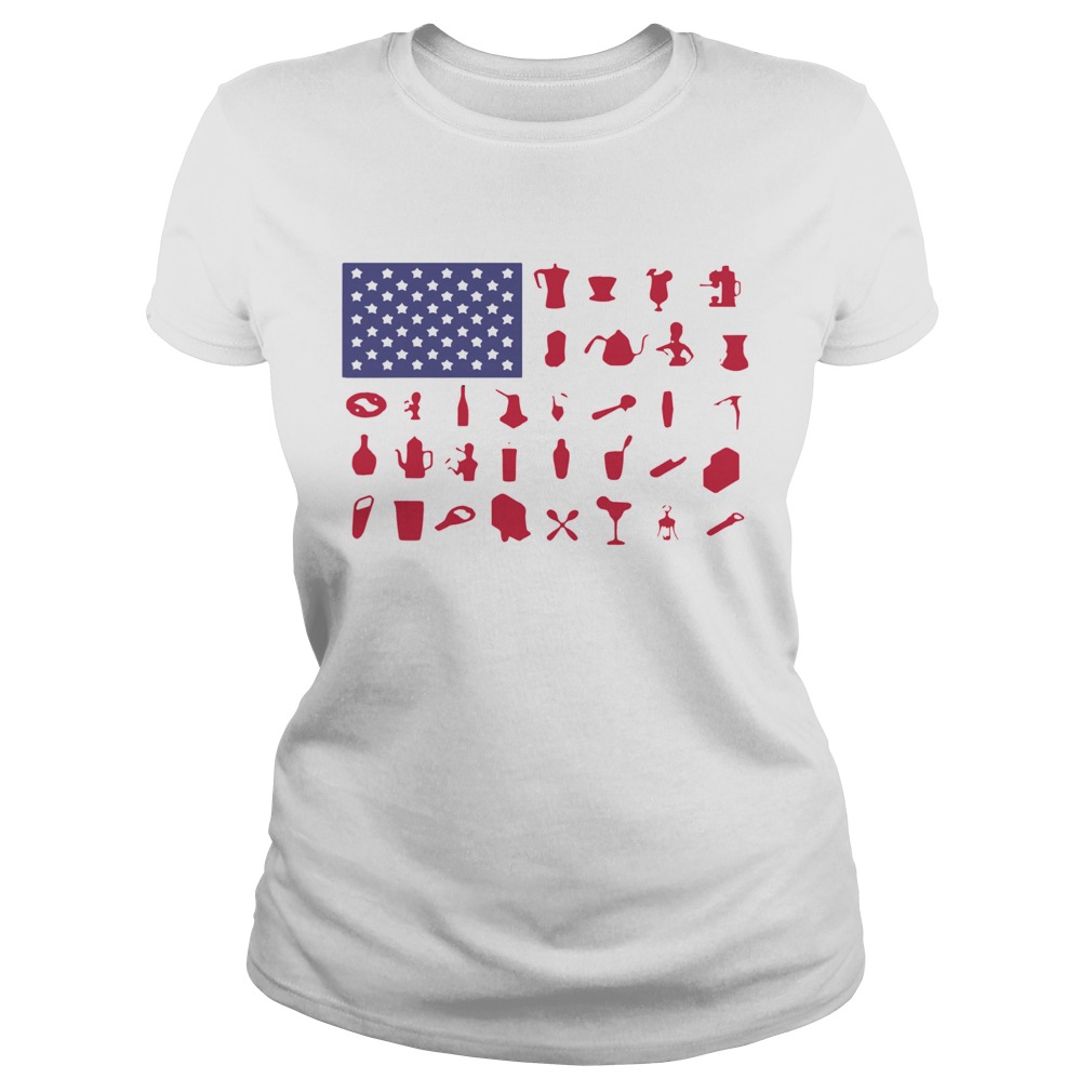 Bartender American Flag  Classic Ladies