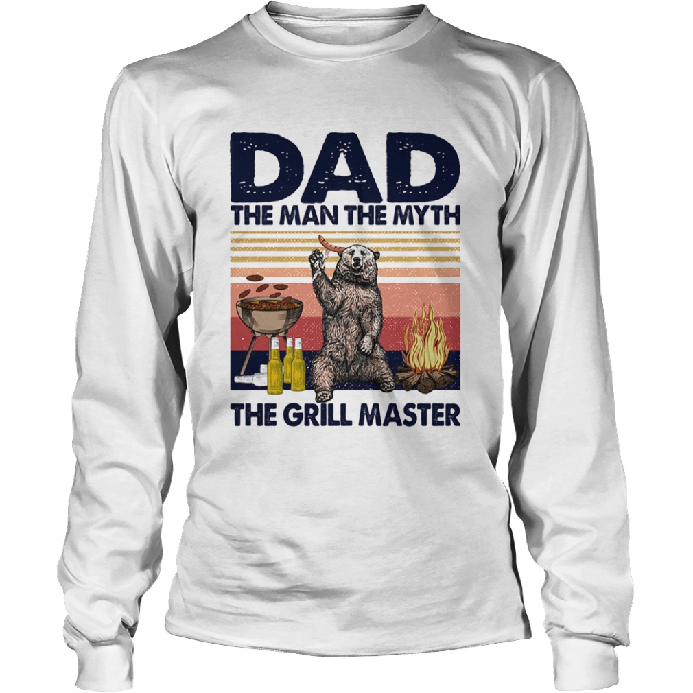 Bear dad the man the myth the grill master vintage retro  Long Sleeve