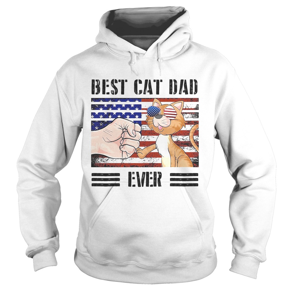 Best cat dad ever American flag veteran Independence Day vintage  Hoodie