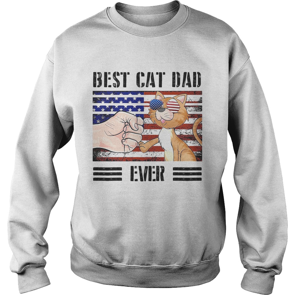 Best cat dad ever American flag veteran Independence Day vintage  Sweatshirt